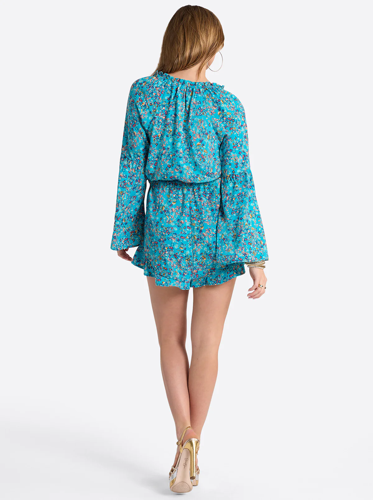 Aurelia Romper in Tile Blue Acrylic Ditsy - Image 4
