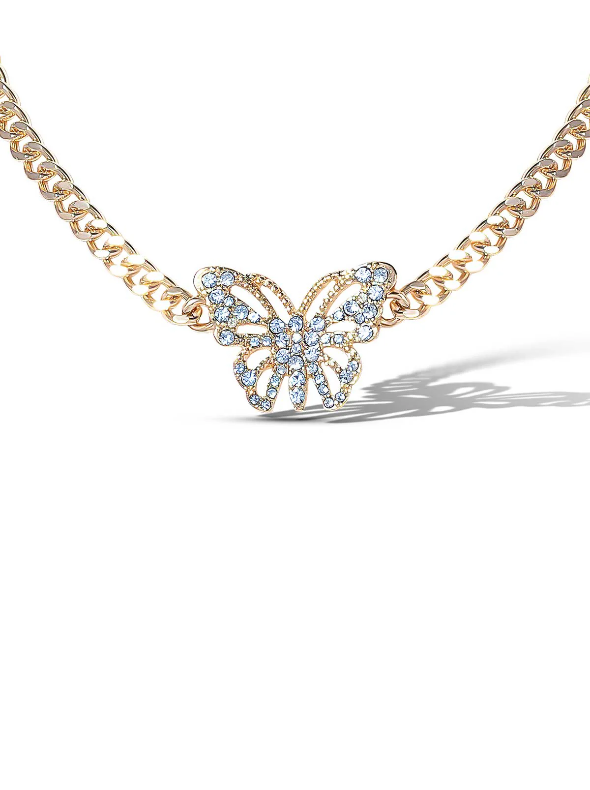 Butterfly Crystal Choker Necklace - Image 2