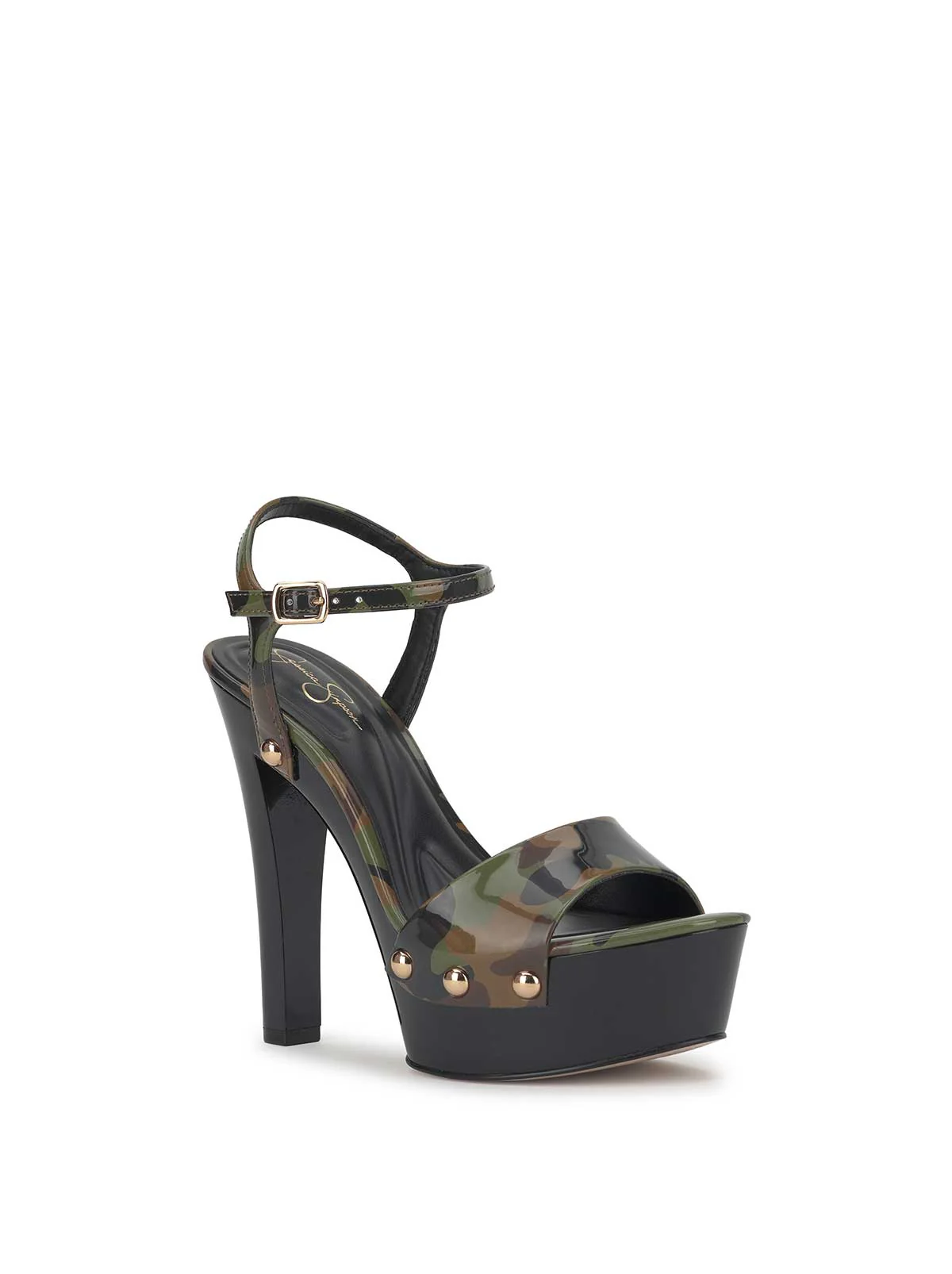 Calenta Studded Platform in Forest Camo - Image 4