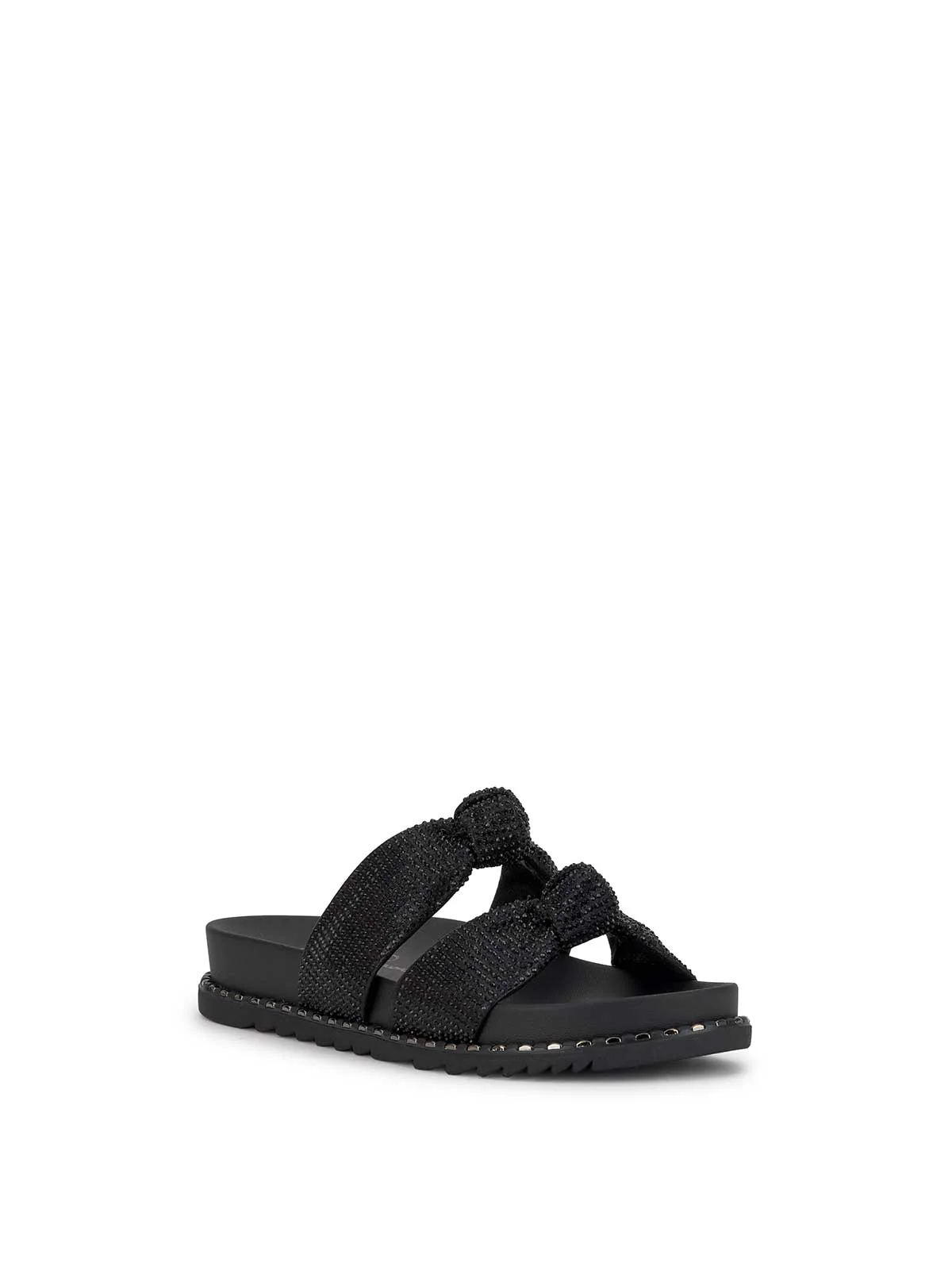 Caralyna Flat Sandal in Black Shimmer - Image 4