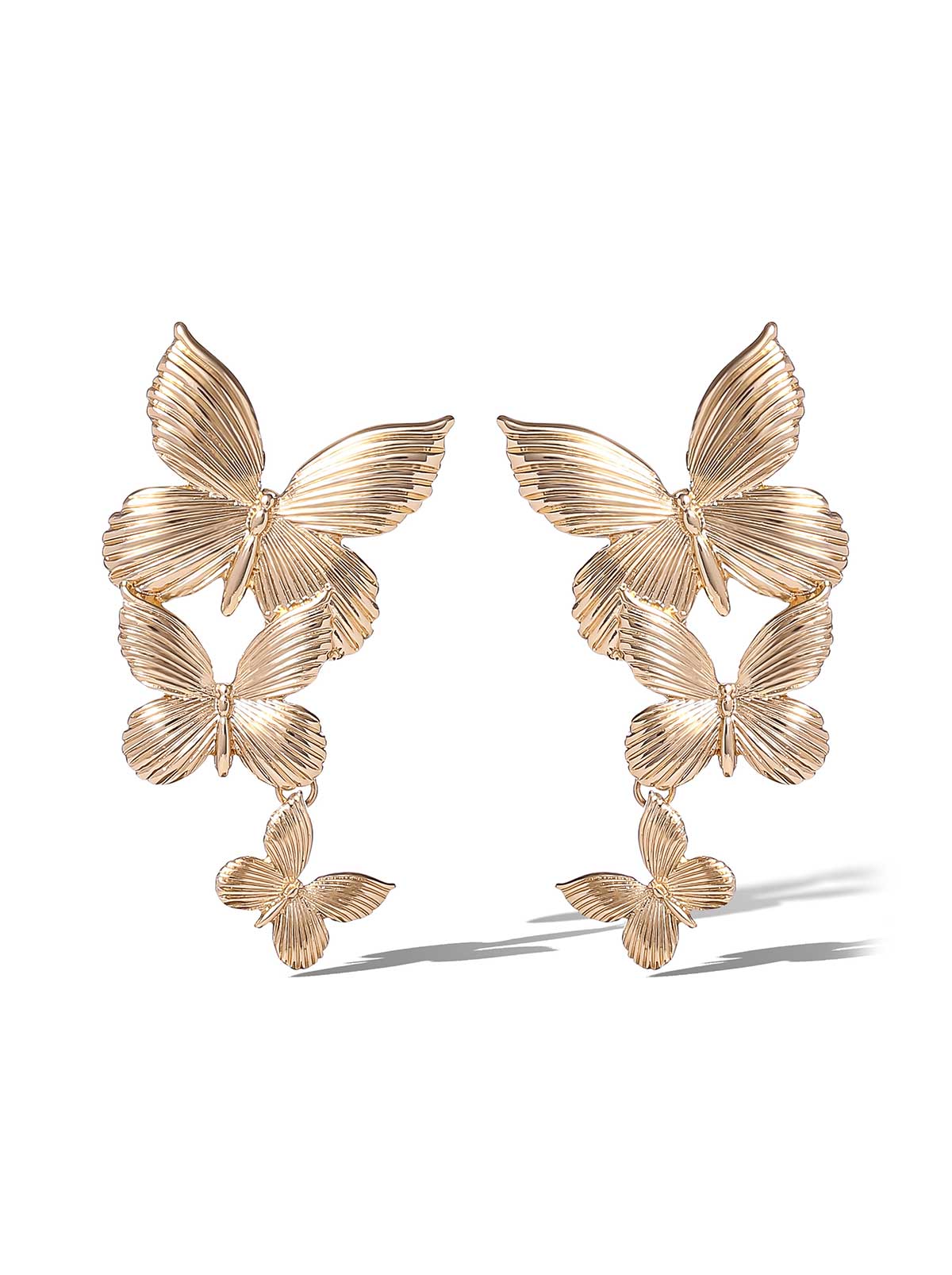 Cascading Butterfly Statement Earrings - Image 2