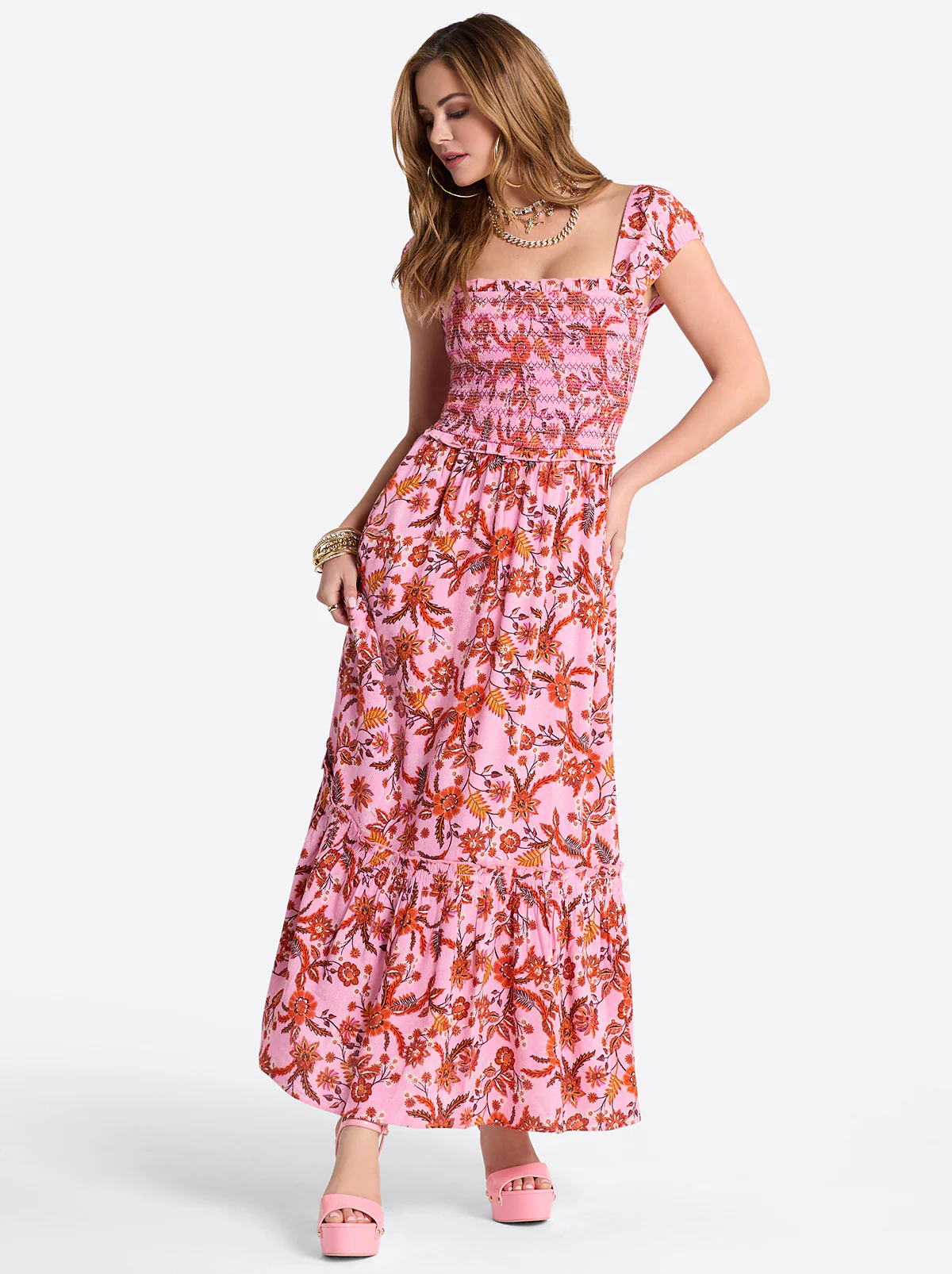 Clarice Maxi Dress in Rosebloom Wild Jacobeans - Image 3