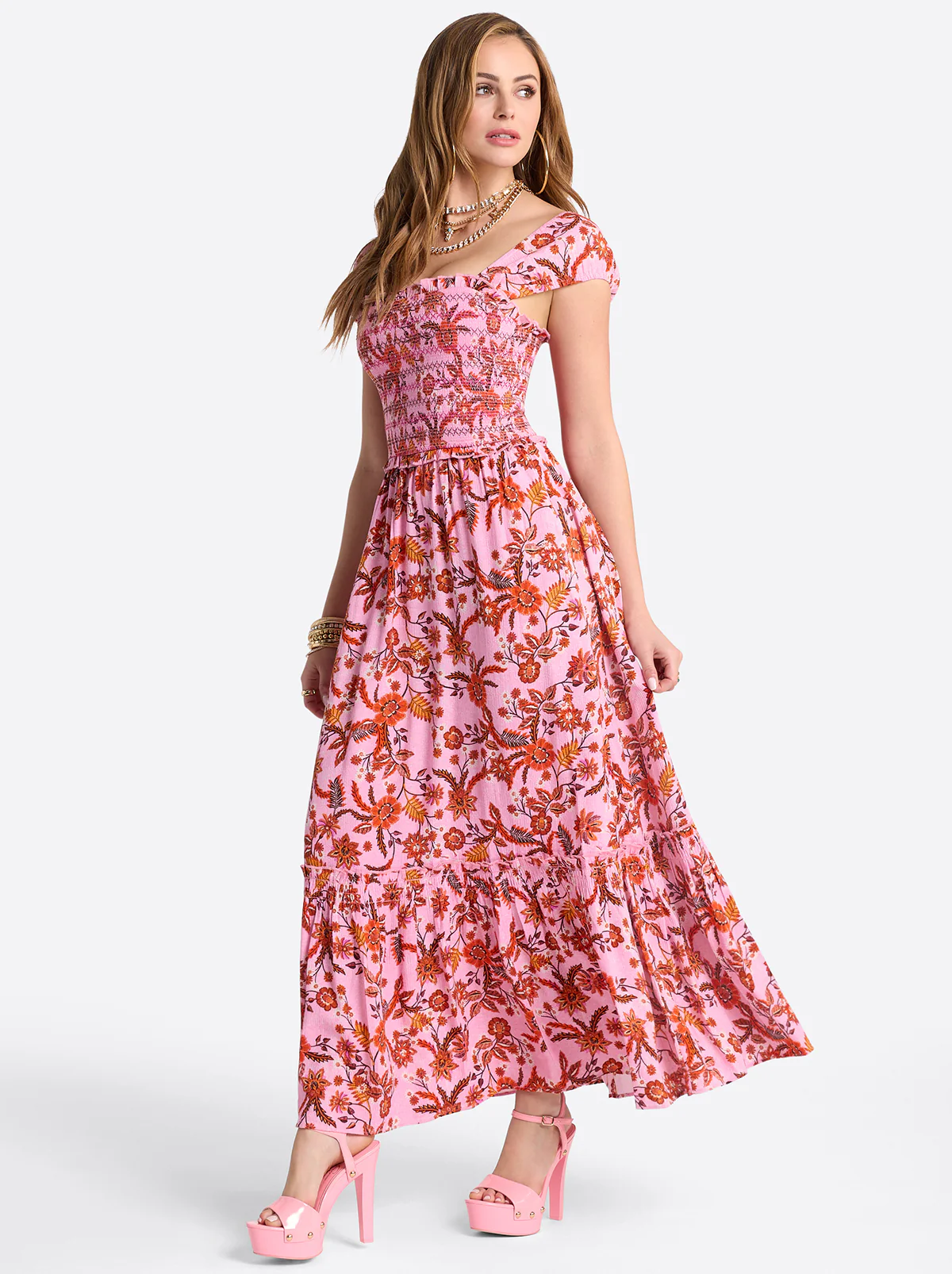 Clarice Maxi Dress in Rosebloom Wild Jacobeans - Image 4