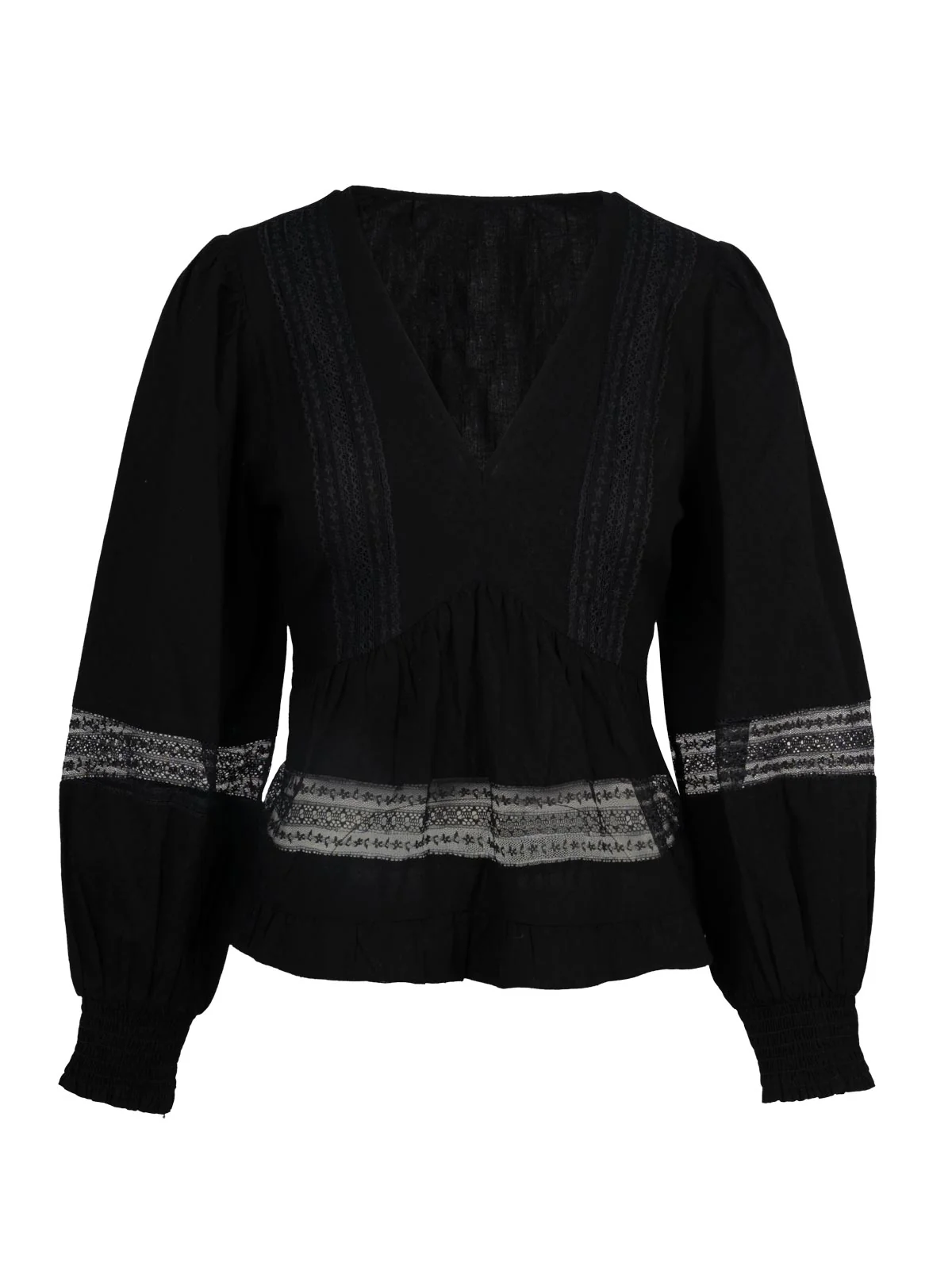 Elsie Babydoll Blouse in Black - Image 6