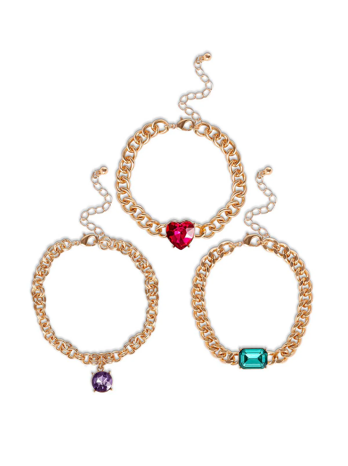 Gemstone Charm Chain Bracelets