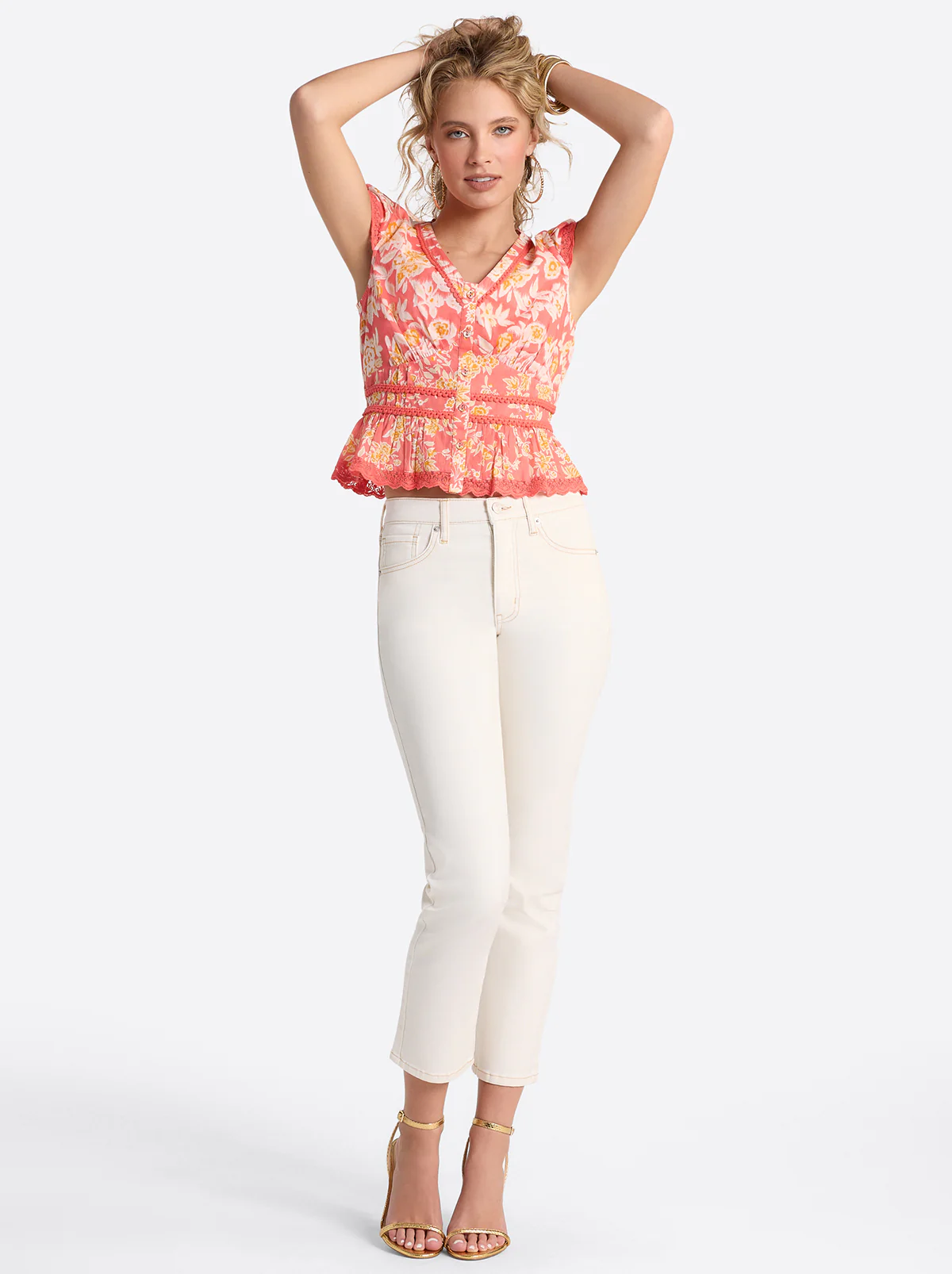 Harmony Straight High Rise Jeans in Ecru - Image 5