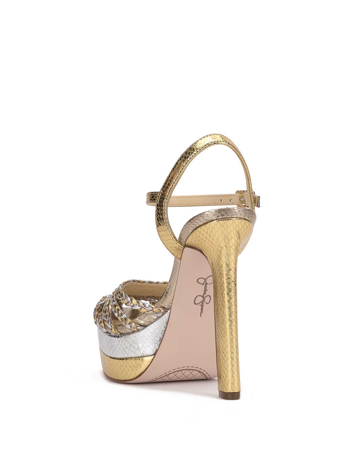 Inaia Braided Platform Sandal in Gold - Image 4