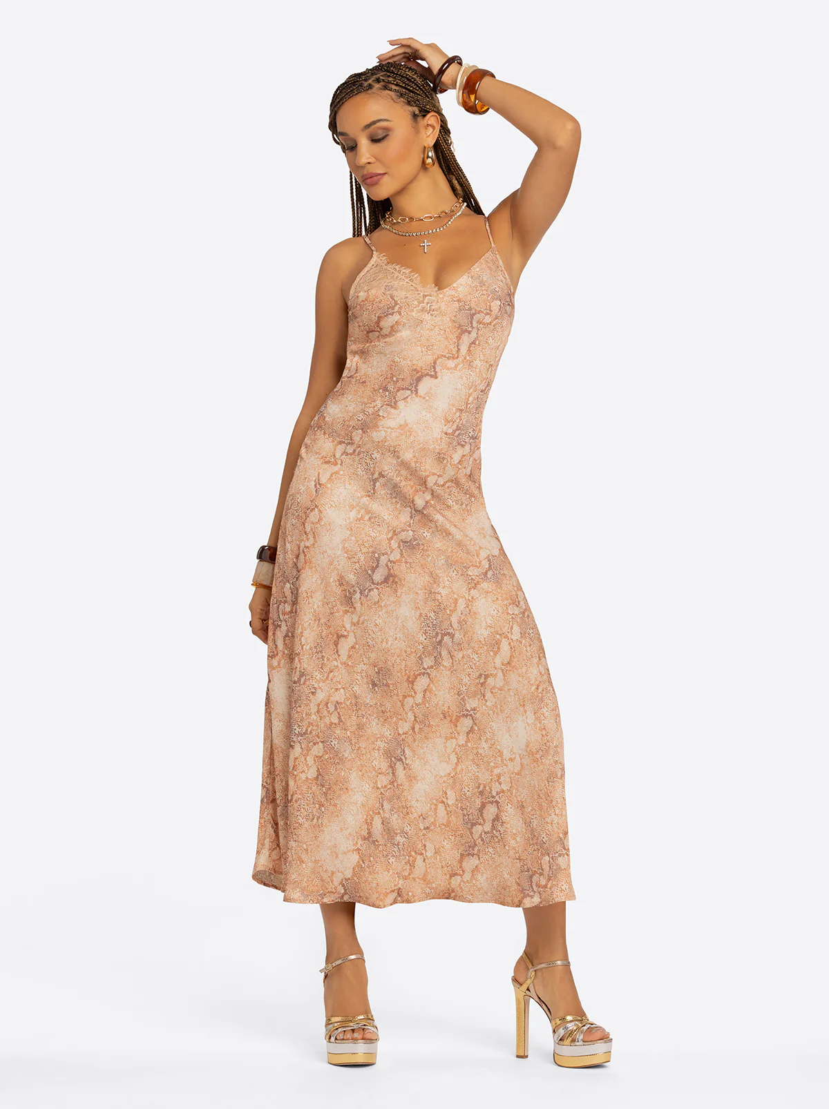 Jessica Simpson 2.0 Blanche Slip Dress in Snake - Image 5