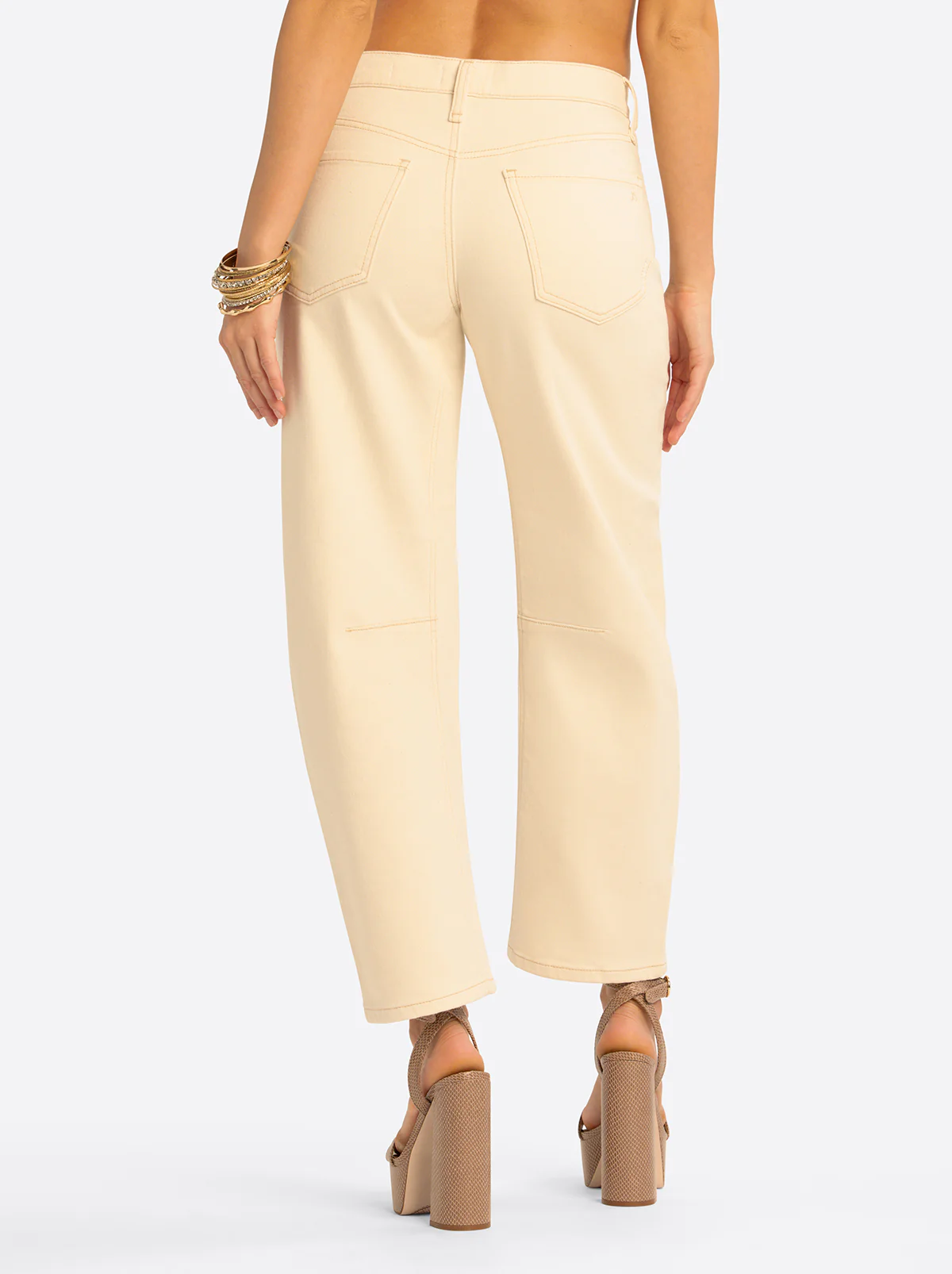 JS Jessica Simpson Austin Darted Barrel Jean in Undyed Natural - Image 4