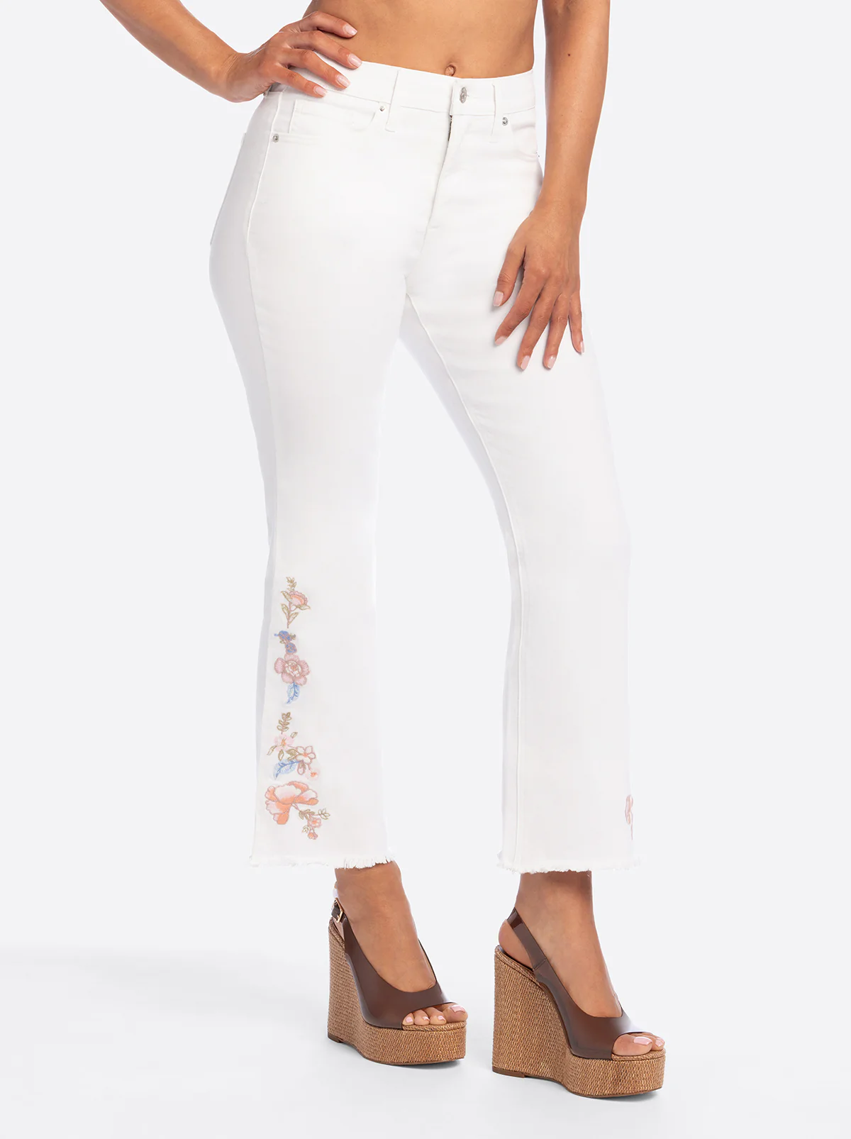 JS Jessica Simpson Plano Ankle Flare Jean in Bright White - Image 3
