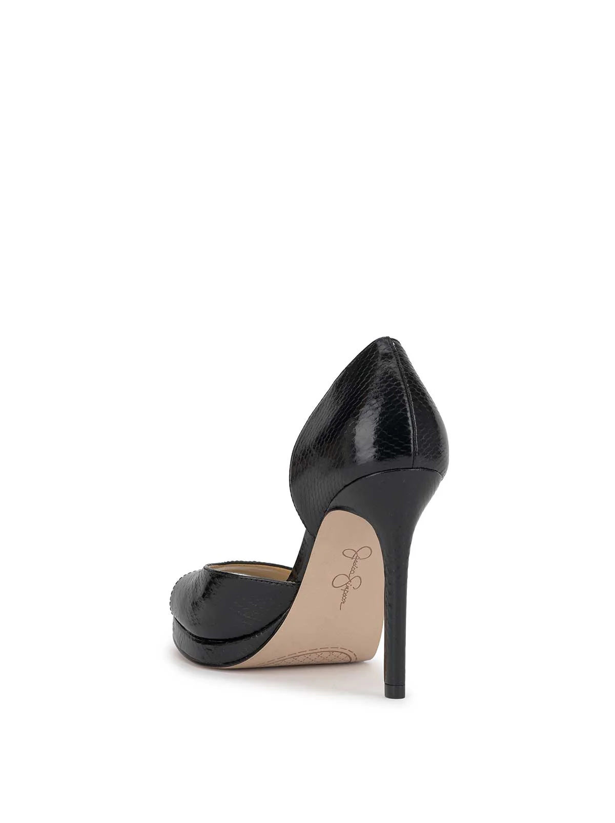 Kimli Peep Toe Pump in Black Snake - Image 3