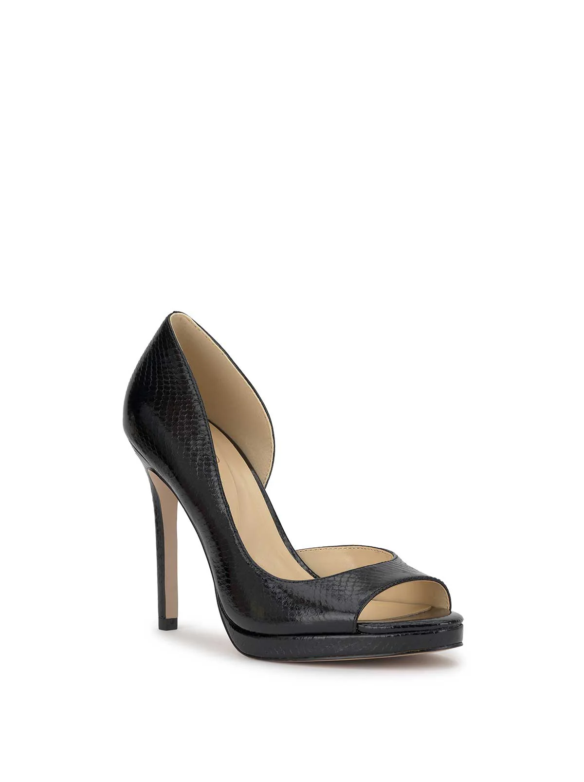 Kimli Peep Toe Pump in Black Snake - Image 4