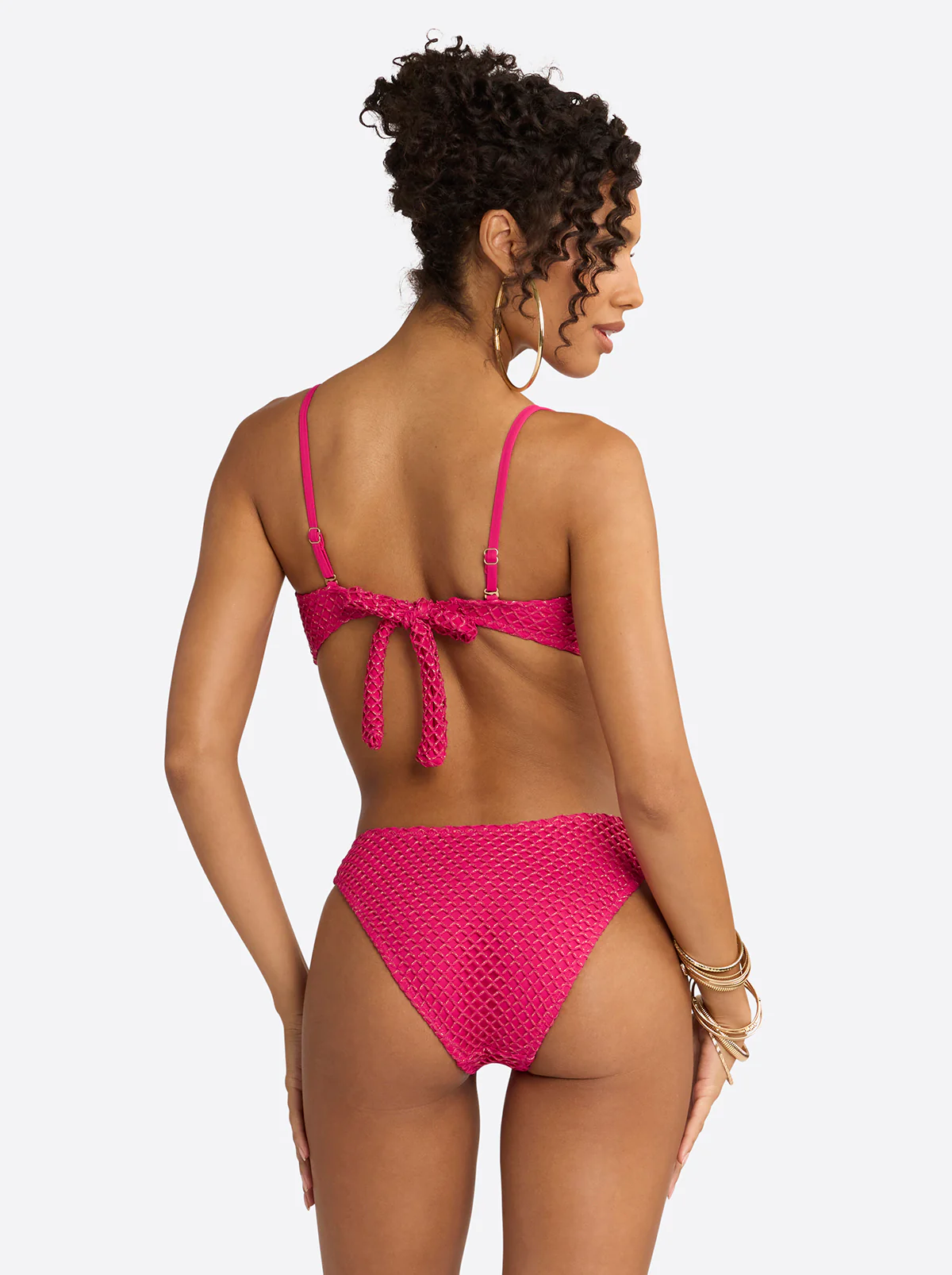 Crochet Ring Bandeau Top in Berry - Image 4