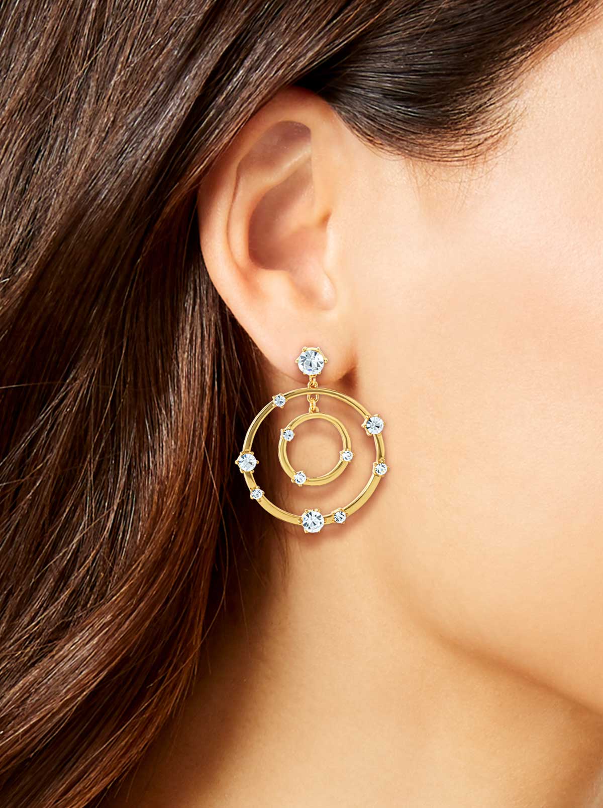 Orbital Crystal Drop Earrings - Image 2