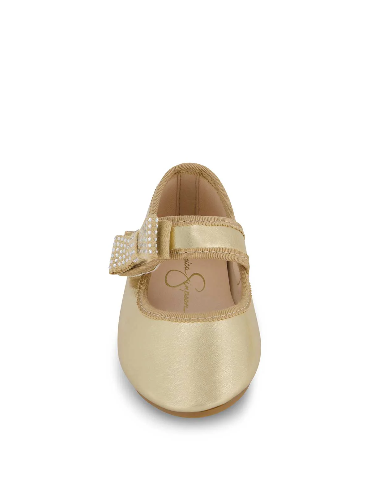 Toddler Amy Crystal Bow Ballet Flat in Gold - Image 2
