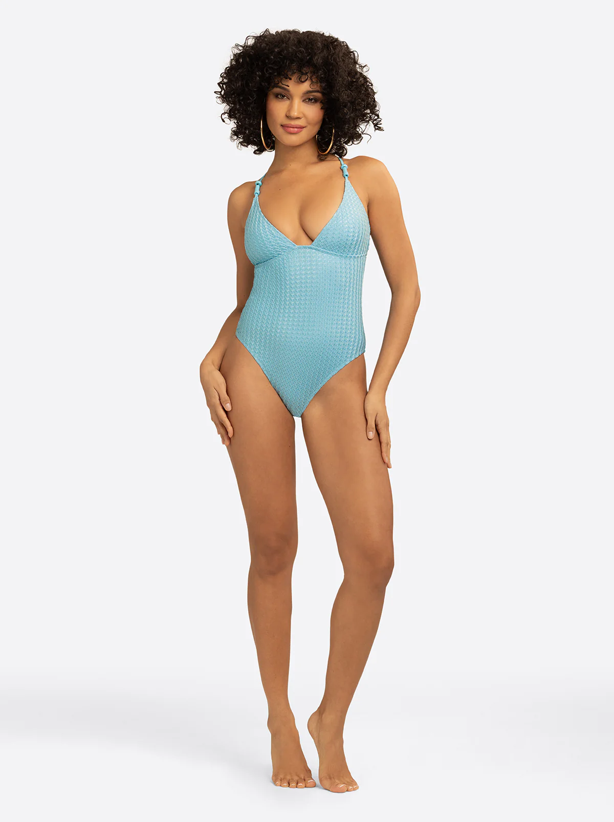 Twisted Jacquard Classic One Piece in Blue Retro - Image 2