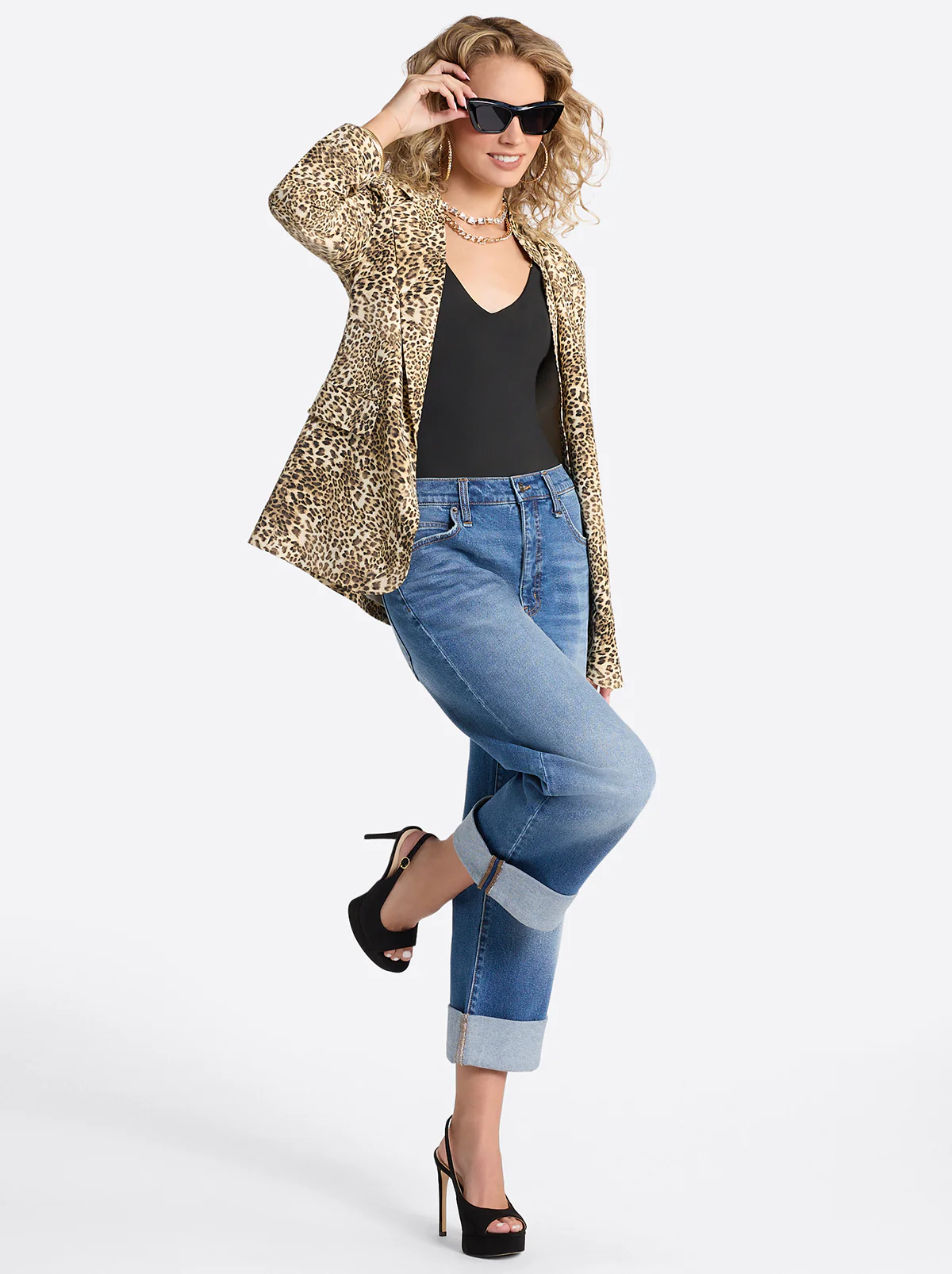 Valentine Wide Leg Boyfriend Jeans in High Road - Image 4