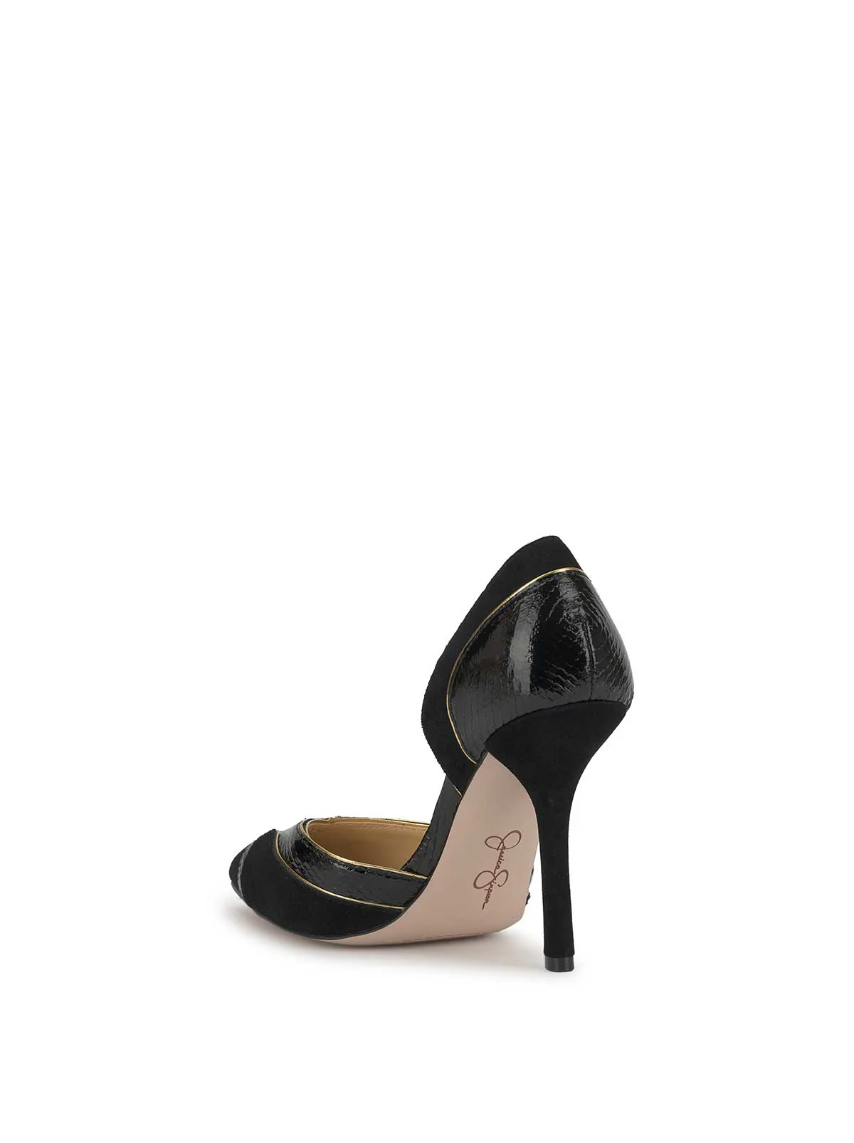 Vuley High Heel in Black & Gold - Image 3